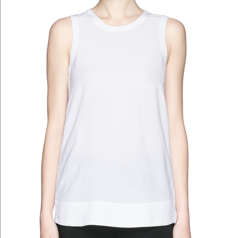 HELMUT LANG 〰️ SIDE ZIP HIGH-LOW CREPE TANK TOP